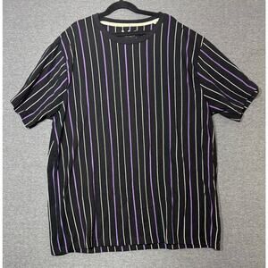 Denim & Flower Ricky Singh | Women's Striped Short Sleeve Shirt | XL